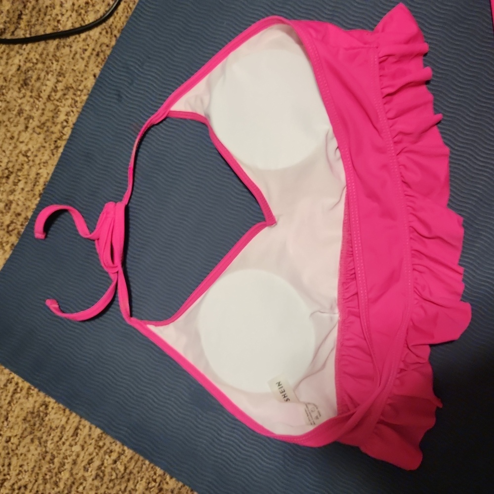 Hot Pink Ruffle Bikini - Picture 3 of 8